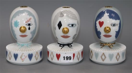 Three Lladro candleholders designed by Jaime Hayon, Fantasy Collection height 14.5cm